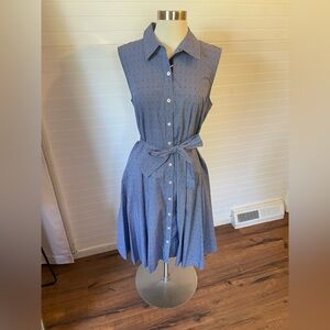 Tommy Hilfiger Plaid Cotton Red Polka Dot Blue Button-Up Dress NWT Size 12